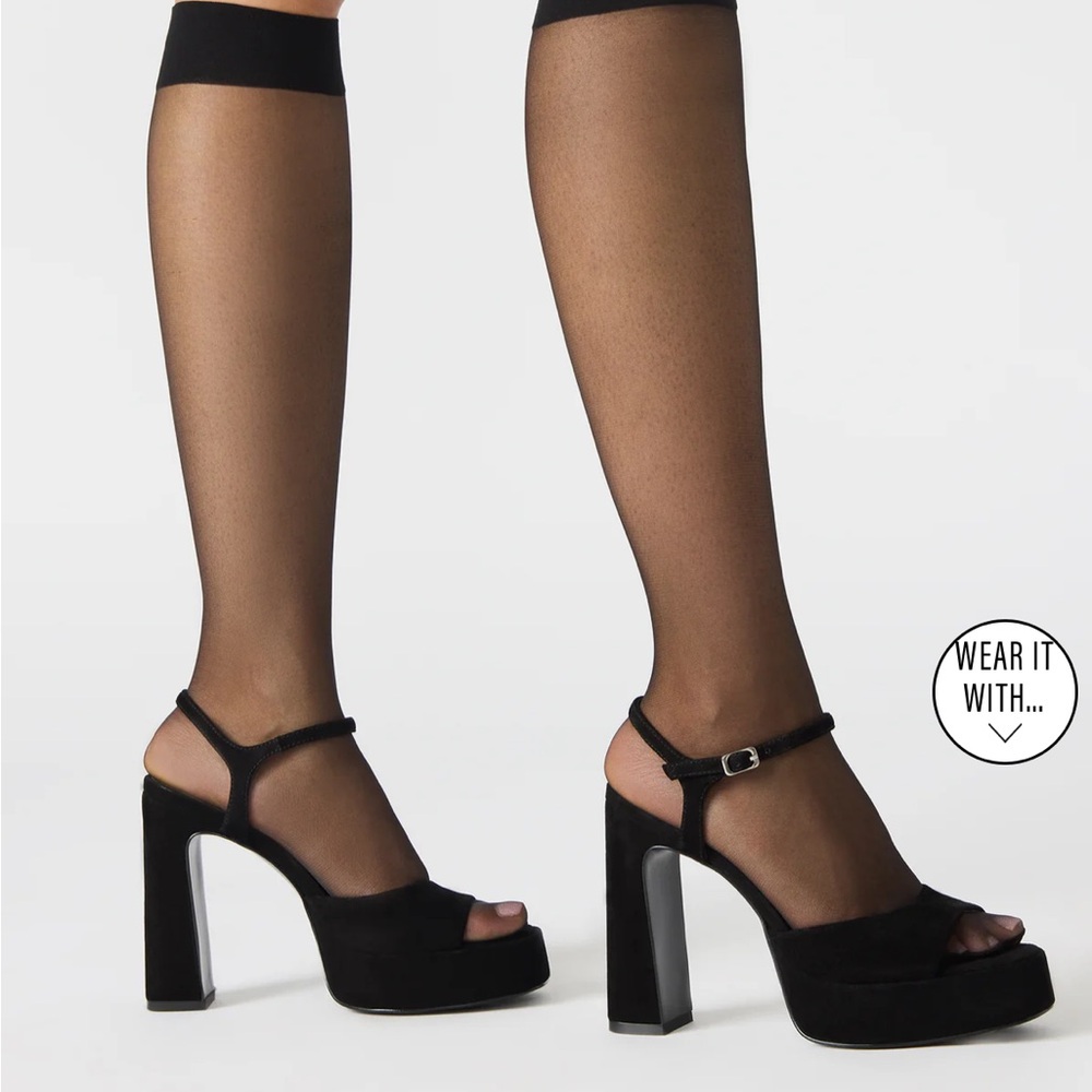 Steve Madden Liandra Black Platform Heels